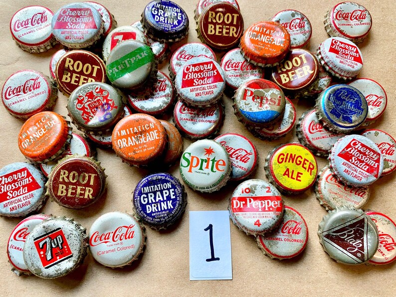 Bottle Caps Vintage Soda Pop Old Bottle Caps Cork Lined Bottle Caps