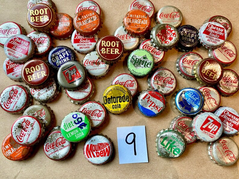 Bottle Caps Vintage Soda Pop Old Bottle Caps Cork Lined Bottle Caps