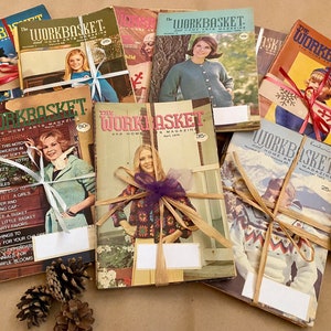 Workbasket Magazines Random Bundles - Home Arts - Vintage Needlecraft - Crafts Sewing Knitting, Crochet Patterns, Old Ads - Mothers Day Gift