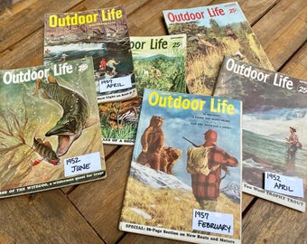 25 Vintage Outdoor Life Magazine 1950 1960 1970 Hunting Fishing Camping Wildlife Wilderness Nature Survival Stories Sportsmen Advertising