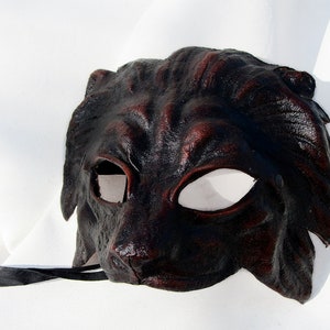 lion mask black dark leather costume cosplay larp renaissance wicca pagan magic burning man fantasy lannister game of throne