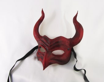 Masque de démon costume de corne en cuir diable cospaly GN renaissance wicca païen magique