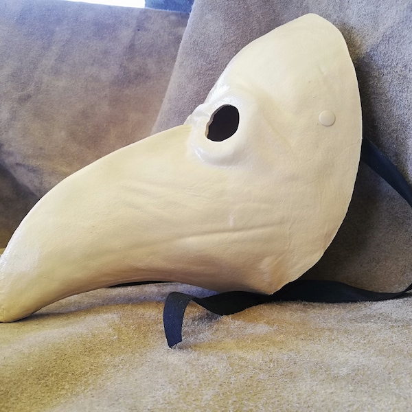 Plague doctor mask white leather costume cosplay larp renaissance wicca pagan magic burning man fantasy venice gothic