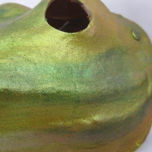 Toad Green Leather Mask, Handmade Costume, LARP Cosplay image 3