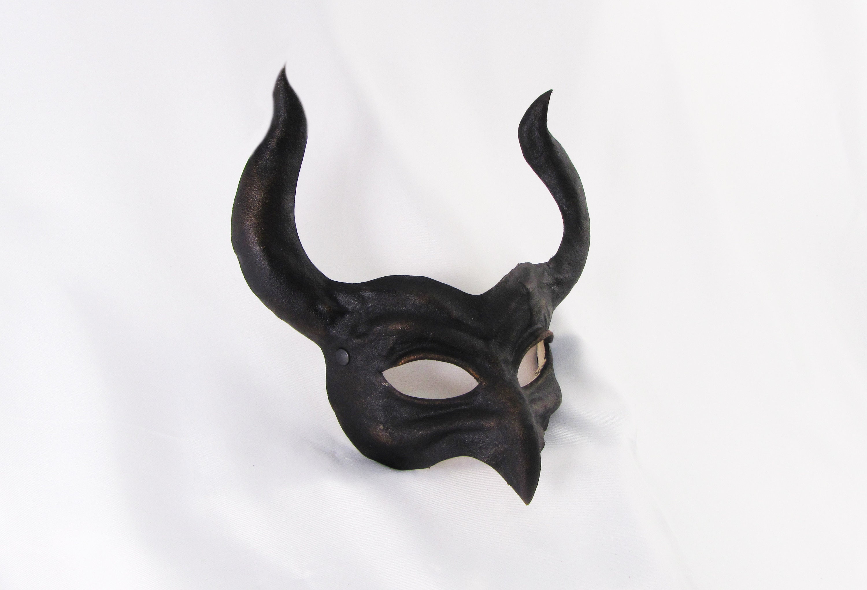 Kleding Herenkleding Pakken Demon masker duivel rode lederen hoorn kostuum cospaly larp renaissance wicca heidense magie brandende man ritueel gothic 