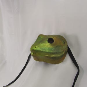 Toad Green Leather Mask, Handmade Costume, LARP Cosplay image 4