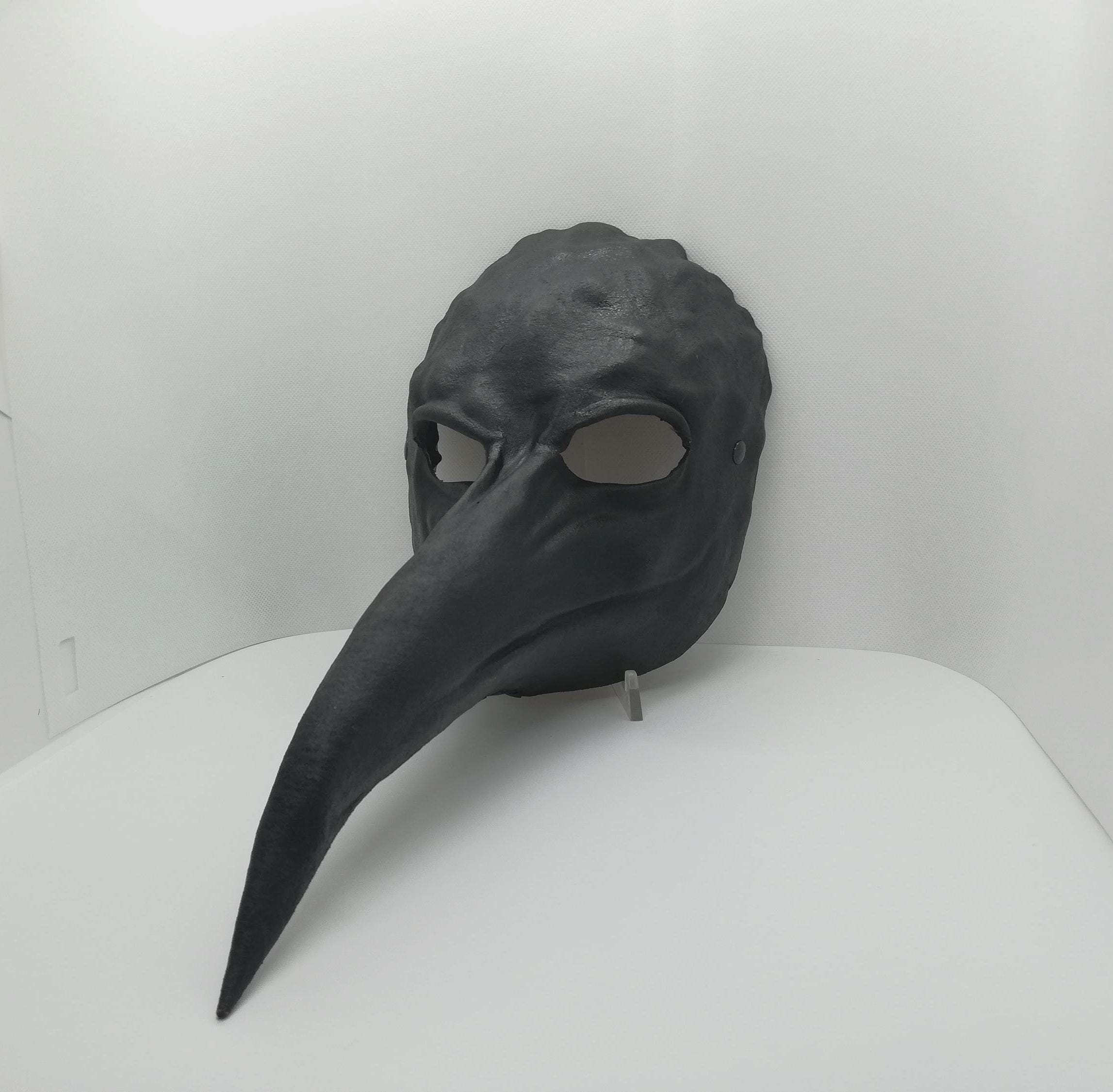 ダークレザーのカラスマスク、手作りコスチューム、コスプレ、LARP