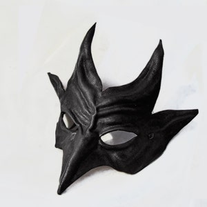 Maschera di diavolo in pelle corna costume cosplay grv teatro wicca pagano magia satanasso demone