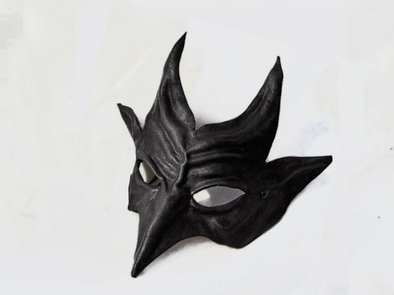Maschera Di Diavolo in Pelle Corna Costume Cosplay Grv Teatro Wicca Pagano  Magia Satanasso Demone 
