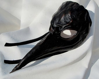 Crow mask black  dark leather costume cosplay larp renaissance wicca pagan magic burning man fantasy bird of prey