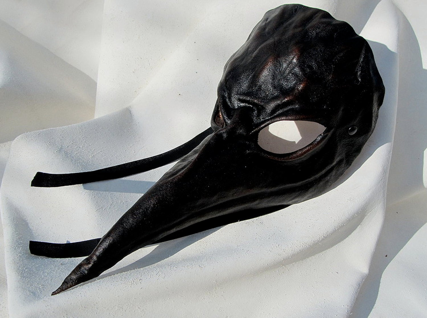 Crow Mask Black Dark Leather Costume Cosplay Larp Renaissance Etsy