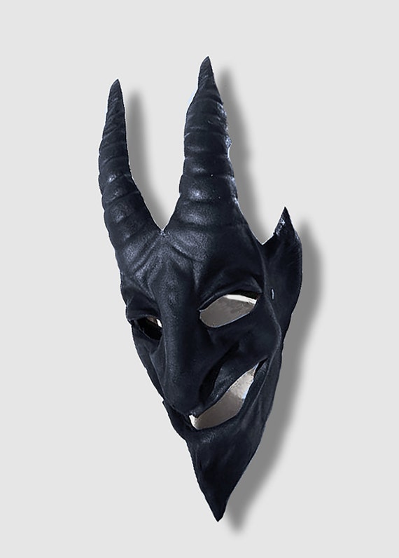 Masque de démon satyre en cuire noire cosplay GN renaissance  Etsy France