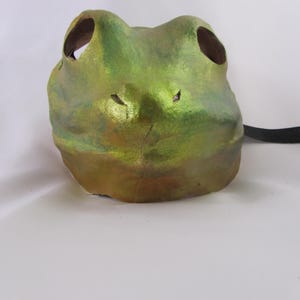 Toad Green Leather Mask, Handmade Costume, LARP Cosplay image 2