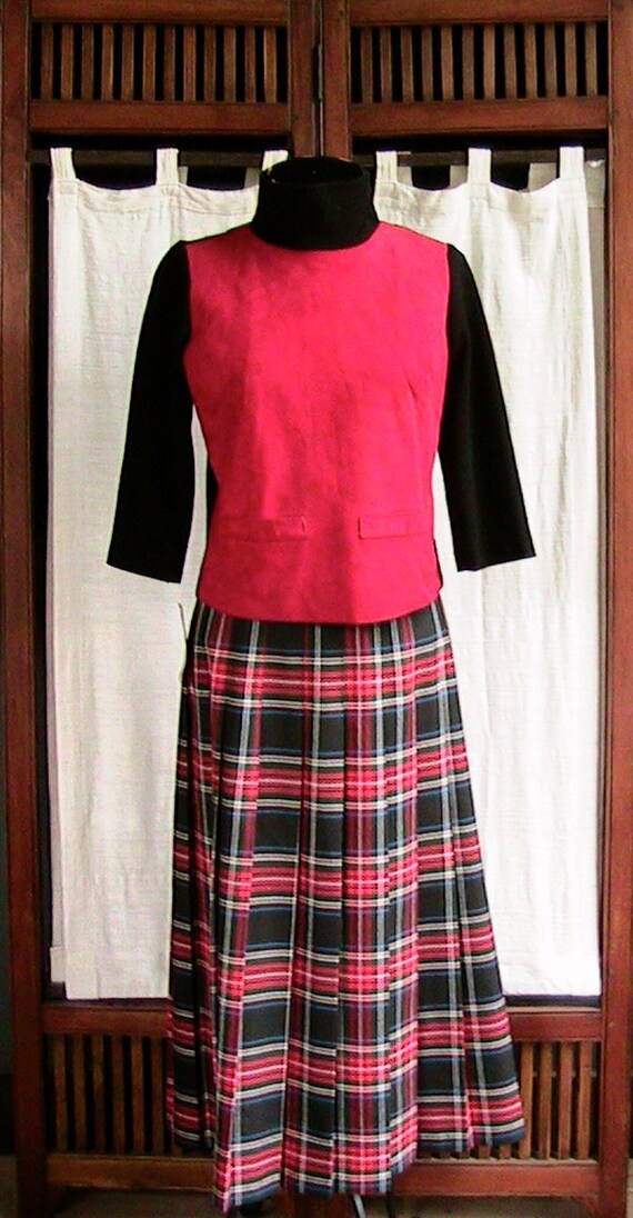 WILLOW RIDGE plaid pleasted skirt