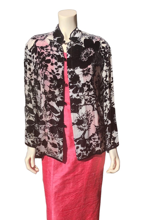 ANIA Black and white Silk velvet jacket - image 2