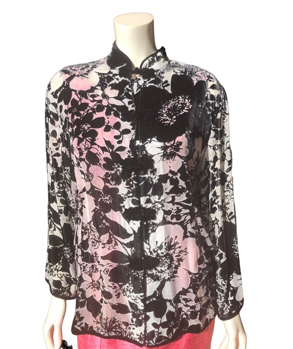 ANIA Black and white Silk velvet jacket - image 1