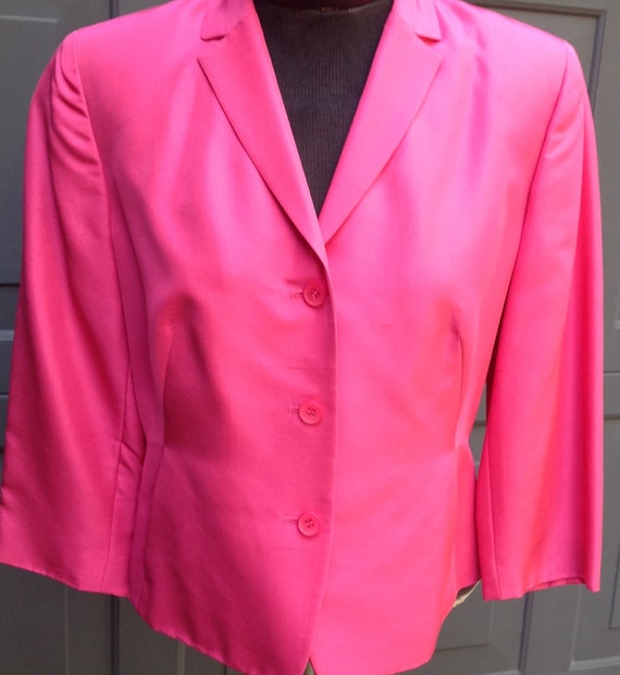 ANN TAYLOR silk pantsuit hot pink