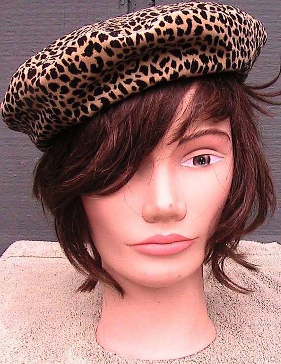 Fake leopard beret