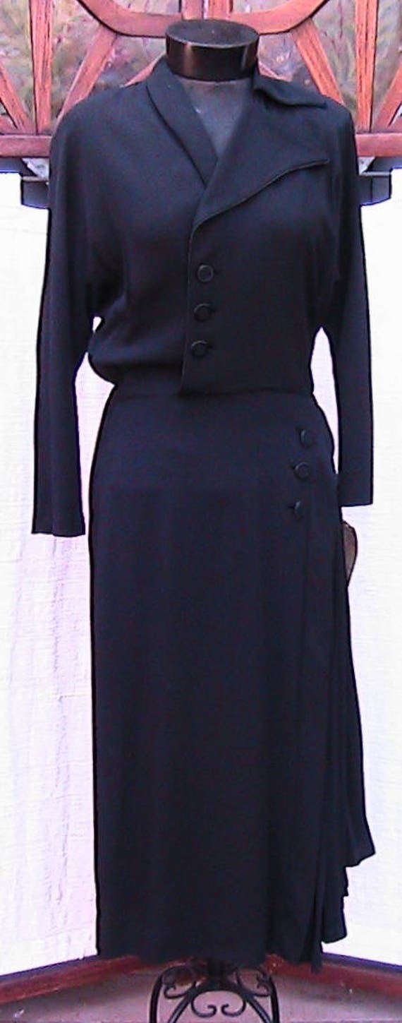 1940s Vintage Nathalie Nicoli California Black Cre
