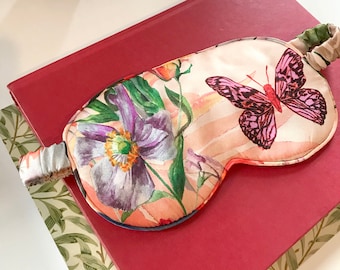 Silk eye mask floral and 'Butterfly' Design for relaxtion and self care