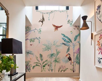 Nature wall mural 'Mighty Jungle' jungle themed mural design for homes and interiors information and sample pack
