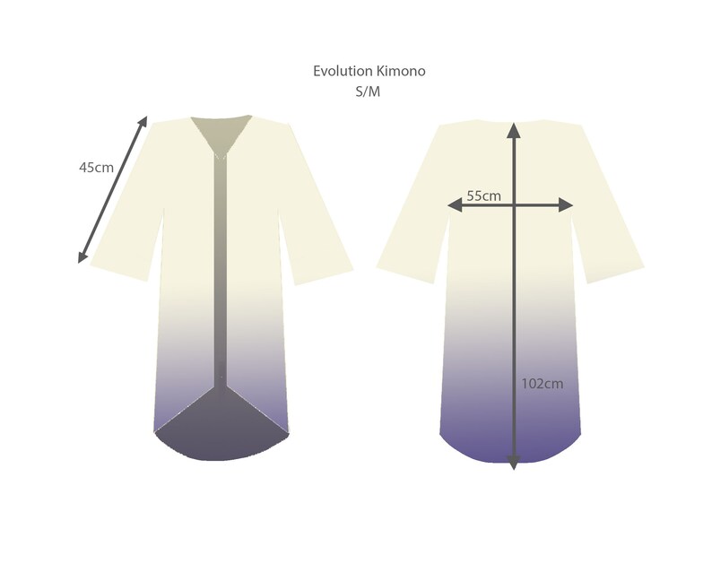 Luxury Silk Kimono Jacket in size S/M, handmade with unique botanical illustrations 'Evolution' print image 9