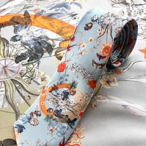 Light Blue Luxury Silk Pocket Square and tie in Gift set in box, &#39;Evolution&#39; design formal wear for weddings or groomsmen gift