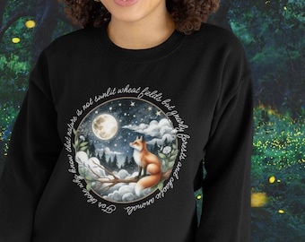 Celestial Fox, Witchy Fox, Dark Cottagecore Sweatshirt, Goblincore stuff