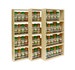 Wooden Spice Rack 4 Shelf Solid Pine Kitchen Storage Shelves Jar Organiser for Spices and Herbs. Range of Widths up to 56cm 