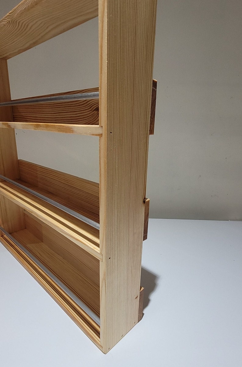 Spice Rack 5 Shelf Wooden Shelves Kitchen Storage Organiser Etsy UK