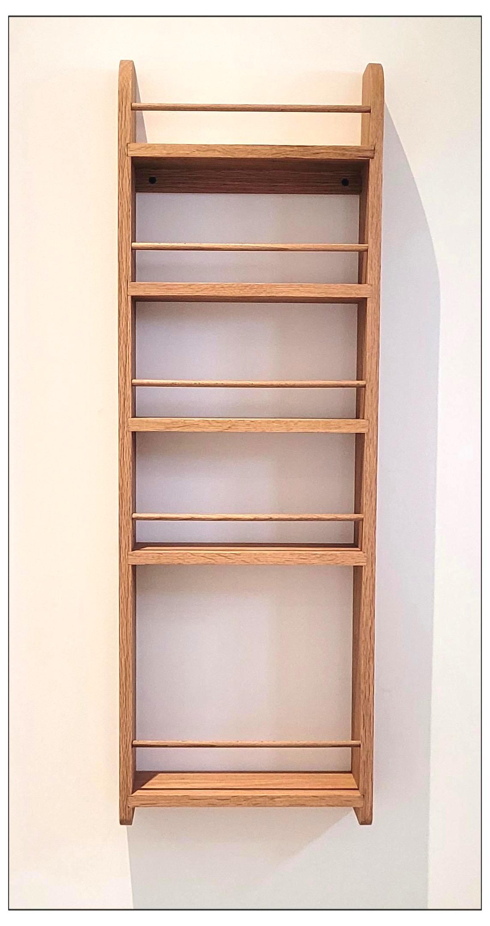 Solid Oak Larder Rack 5 Shelf Butler Pantry for Spice Jars & Bottles ...