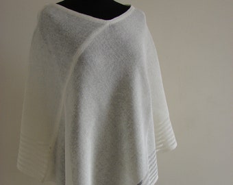 Linen poncho, Natural 100% Linen knitted poncho, Handmade High-quality linen, one size sweater, lightweight women blouse, pure linen