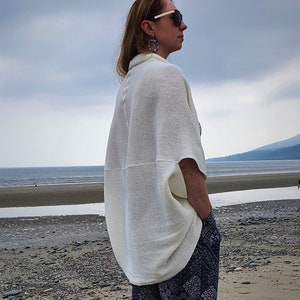 Knitted linen vest, Pure linen cardigan, Oversize Vest, Boho Sweater, Women overcoat, Bohemian Vest, Summer Cardigan, Festival Clothing