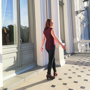 Linen Top Longer Back, Casual Linen Shirt, Knitted Linen Top, Sleeveless Linen Shirt, Linen Blouse, Casual Linen T-shirt, Linen Tunic