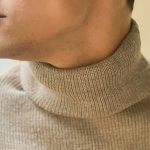 Linen sweater for men turtleneck, knitted pullover men clothing, Lightweight Sweater, Soft Cozy Warm Long Sleeve Shirt Fall Winter Basic Top image 8