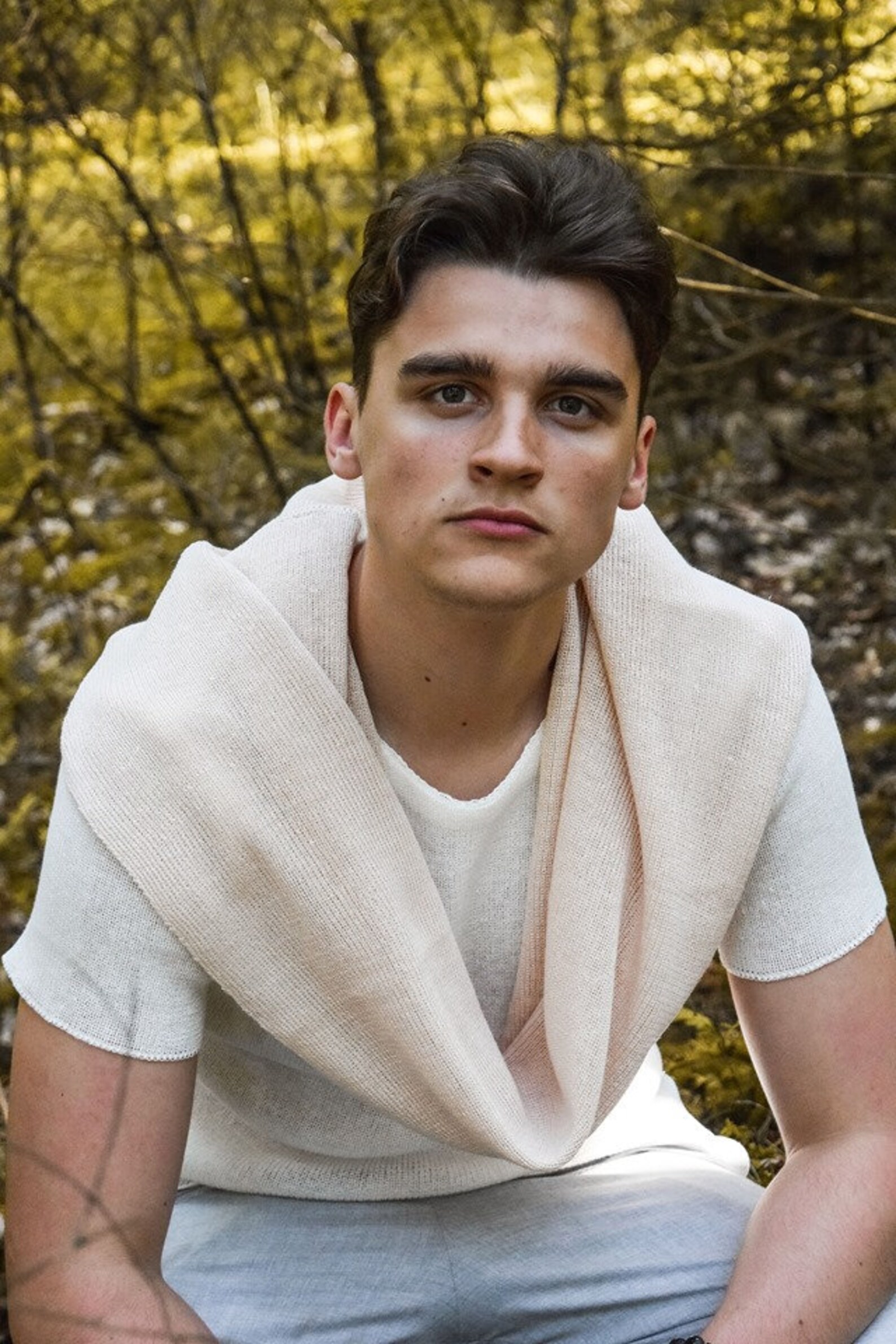 Linen Scarf for Men Men's Scarf Knitted Scarf Hand Knit Scarf Unisex Scarf Summer Accessories