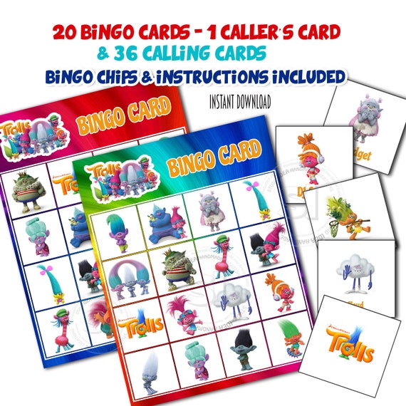 Trolls Bingo Printable Recreation-20 option playing cards-36 Contacting graphic regarding Printable Bingo Calling Cards named Trolls Bingo Printable Recreation-20 alternative playing cards-36 Getting in touch with