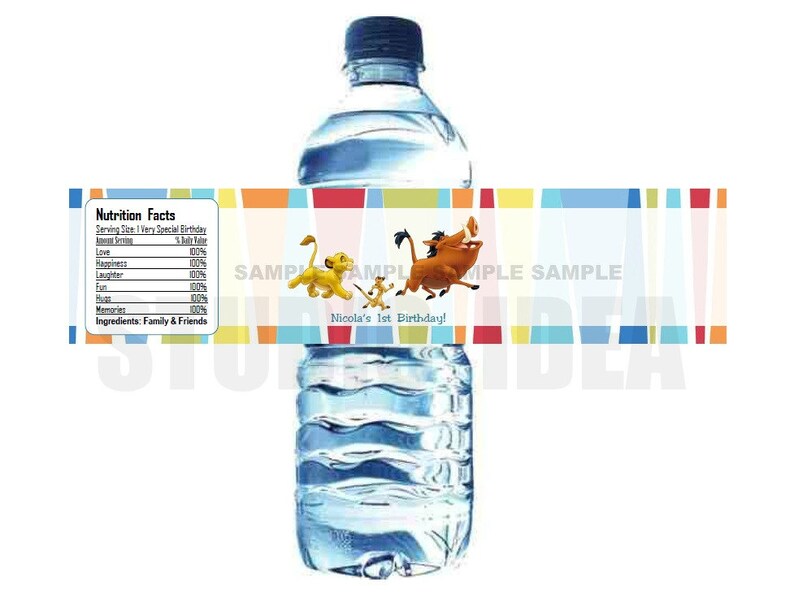 Water Bottle Label Diy Custom Simba Friends Printable Labels Personalized Tags You Print - Personalized Water Bottle Labels Diy Water Bottle Label Diy Custom Simba Friends Printable Labels Personalized Tags You Print - Personalized Water Bottle Labels Diy