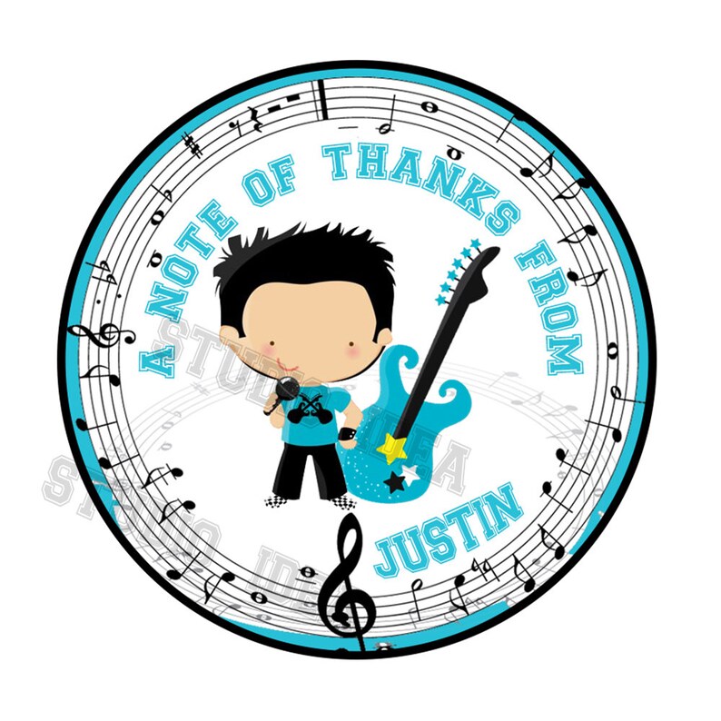 Custom Printable Music Theme Thank you Tags 2.5 Music | Etsy