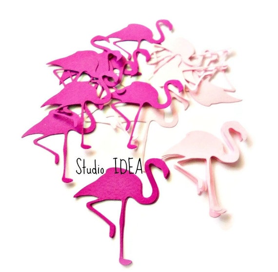 Mixed Light Pink & Fuchsia 2" Flamingo Cut outs, Confetti or CHOOSE YOUR COLORS Il_570xn