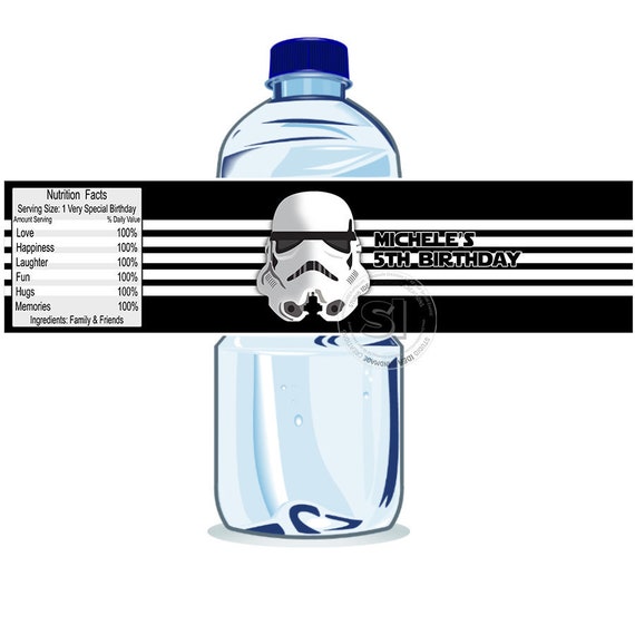 star wars water bottle labels