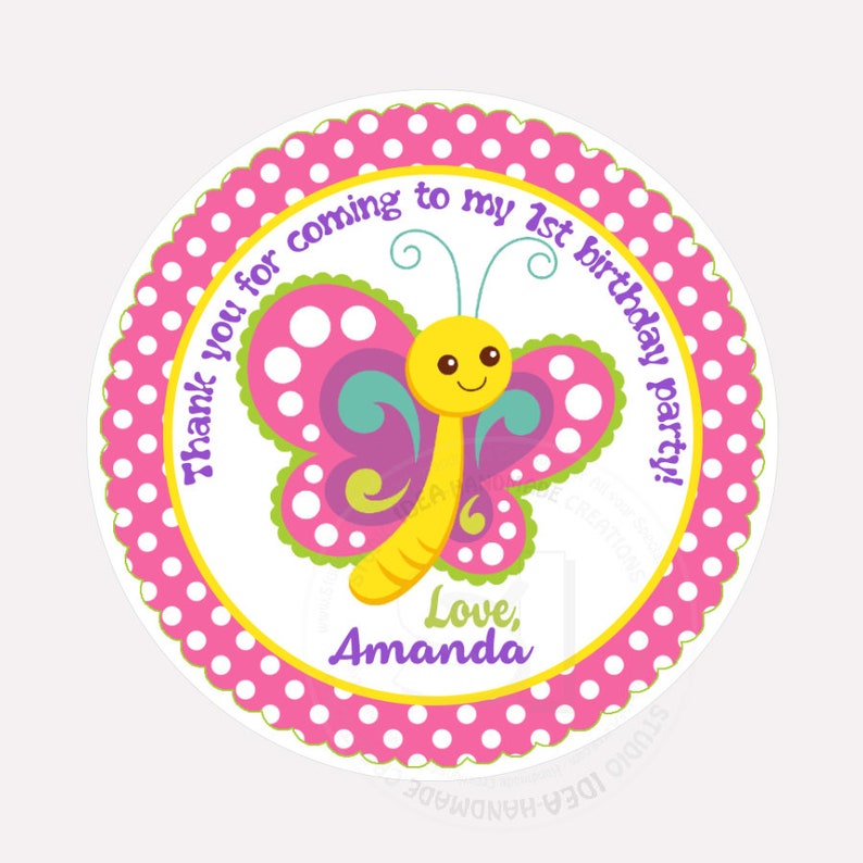 custom printable cute butterfly 25 tags personalized etsy