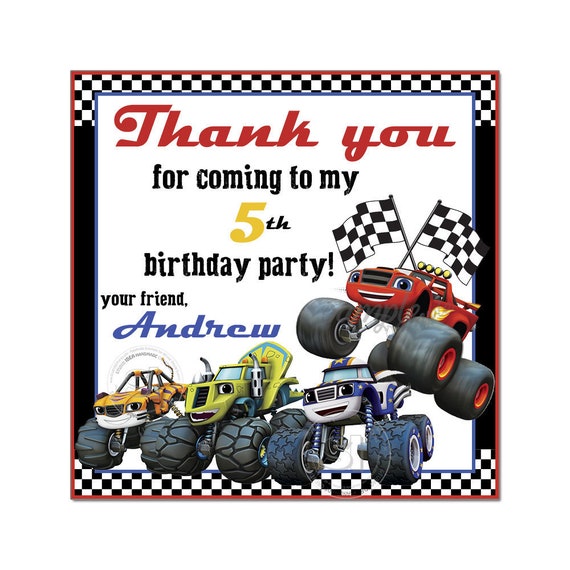 Monster Truck 2.5" Personalized Printable Tags-Disney Cars Monster Truck-Birthday Thank you Tags-gift tag-stickers-Printable tags Il_570xn
