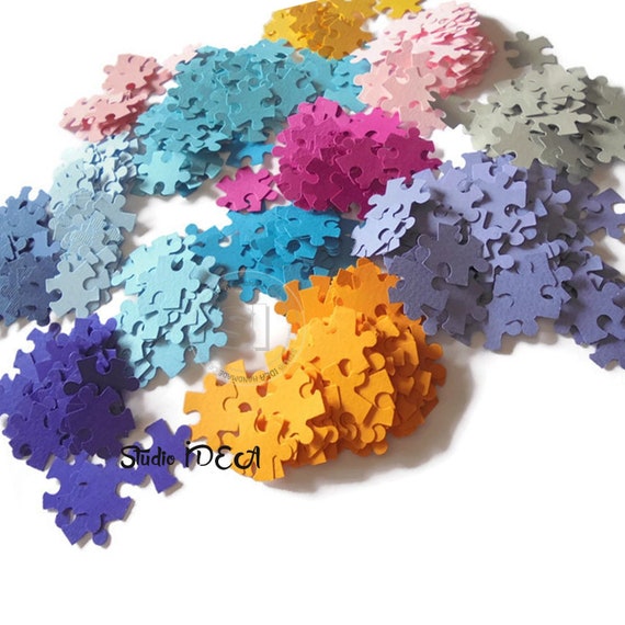 Puzzle pcs -Confetti -Mixed Colors Puzzle Cut outs, Confetti - Set of 100pcs or 250pcs Il_570xn