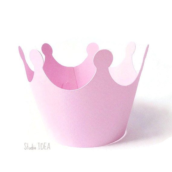 Set of 12 Pink Crown Cupcake Wrappers, Standard Size Cupcake Liners, Table Decoration-Set of 12 pcs Il_570xn