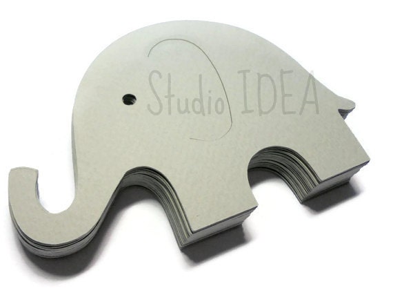 Grey large Elephant Cut outs-2in, 3in, 4in Elephant cut outs- or Choose Your Colors Il_570xn