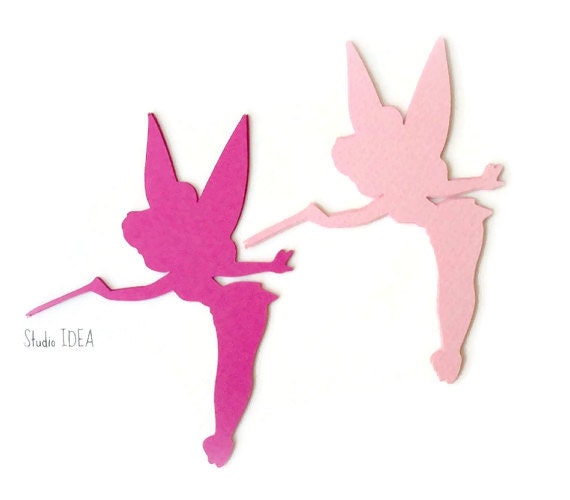 Mixed Pink Tinkerbell 6 inches tall Cut outs, Die cut - Set of 8 pcs - or Choose Your Colors Il_570xn