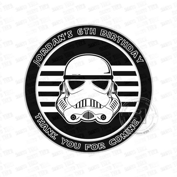 Star Wars Personalized Printable Thank you Tags-2.5" Printable Tags- Custom Star Wars-Black White- DIY Tags- YOU PRINT Il_570xn