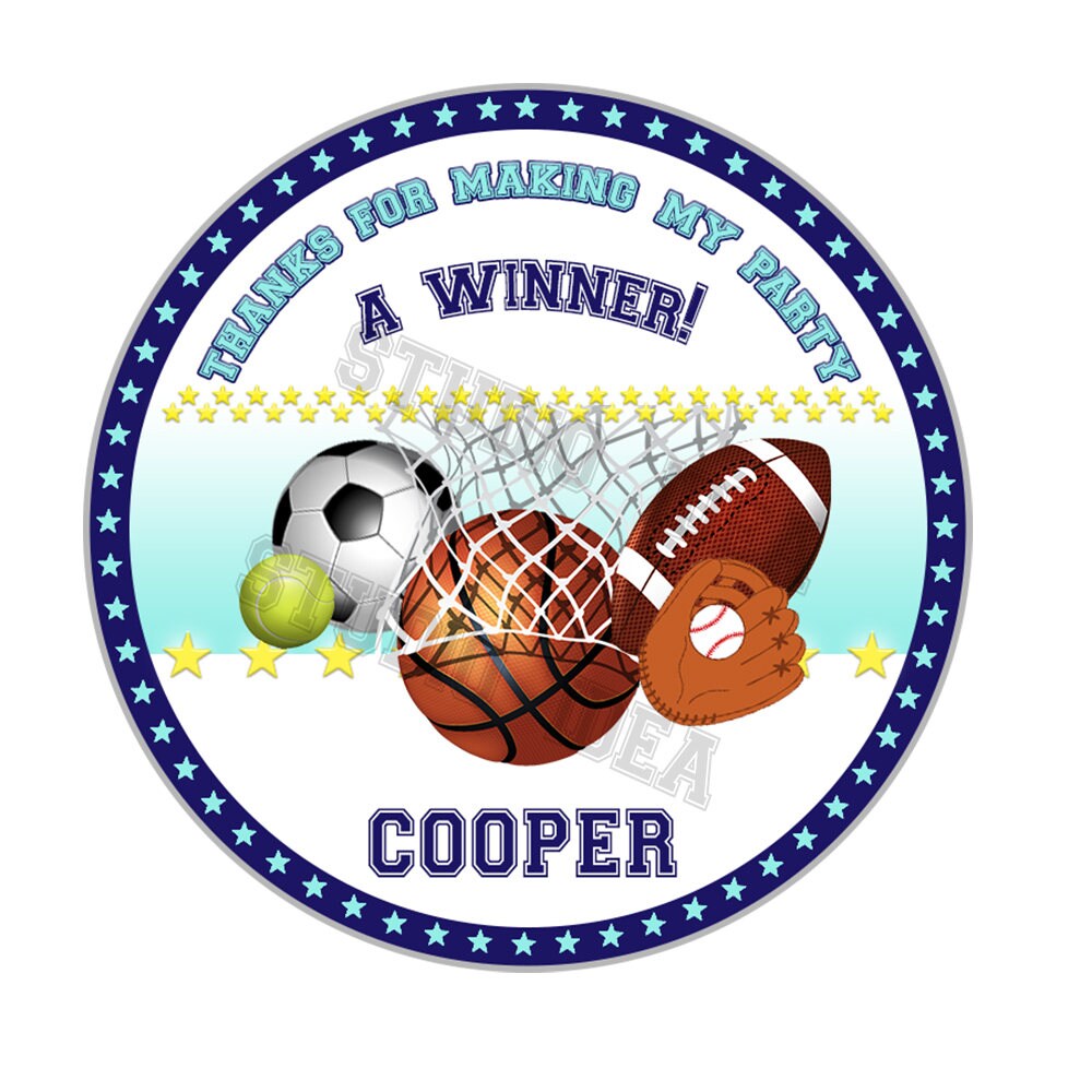 Custom Sports Thank you Tags 2.5 Printable Sports theme Etsy