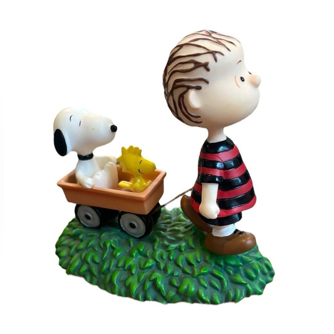Linus Pulling Snoopy Woodstock in Wagon Figurine 3 Westland Giftware ...